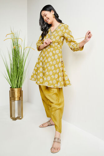 Mustard Floral Flared Suit, Mustard, image 11