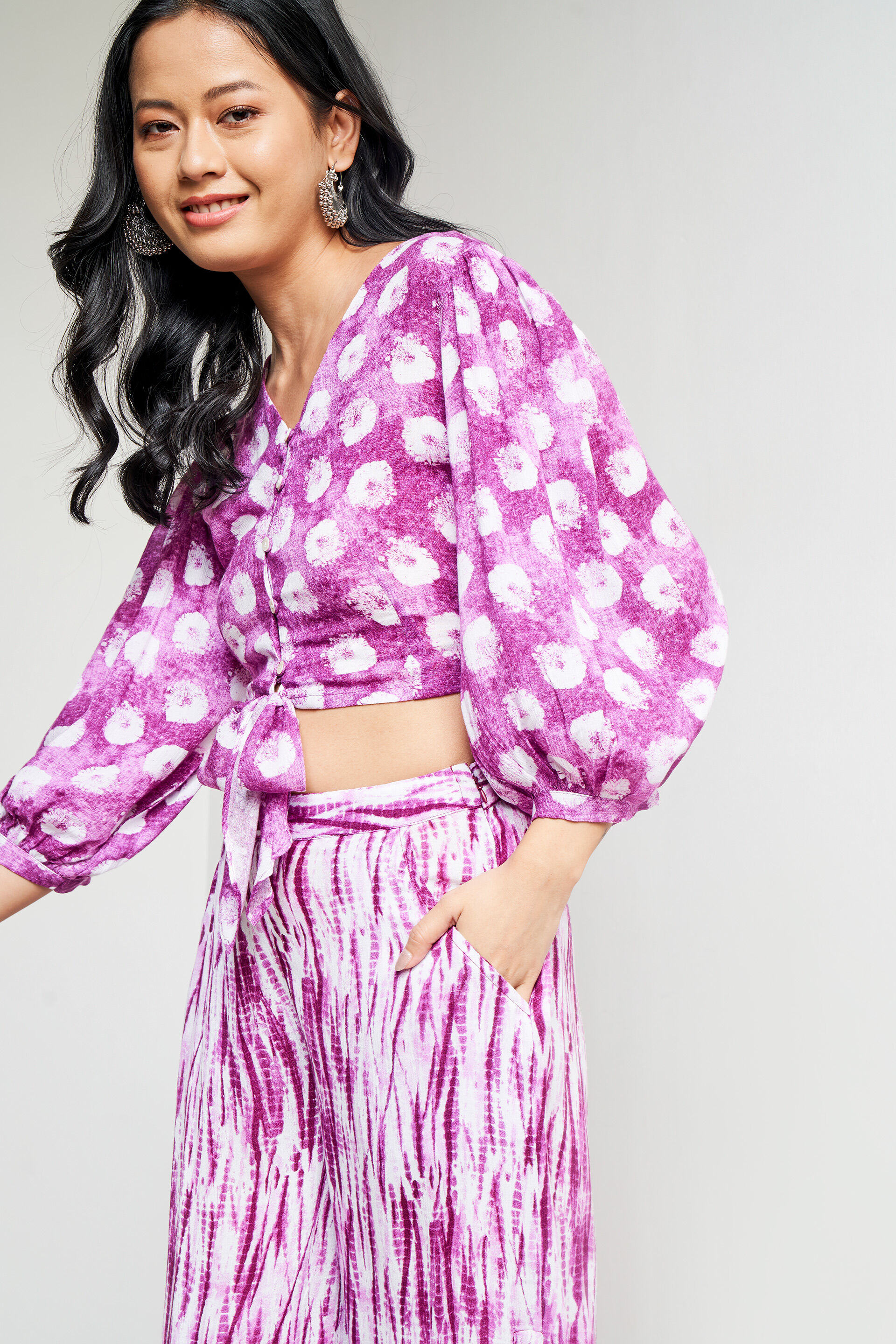 Lilac Floral Straight Set-2, Lilac, image 4