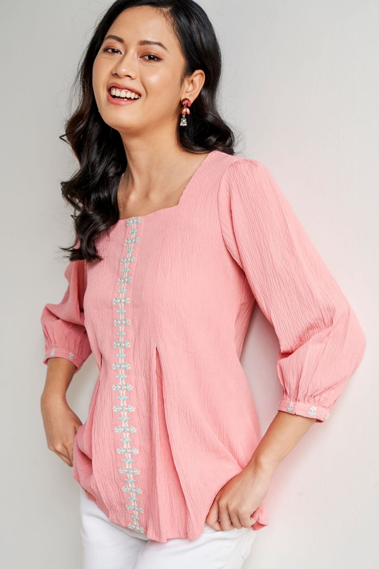 Solid Flared Top, Pink, image 3