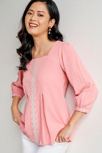 Solid Flared Top, Pink, image 3