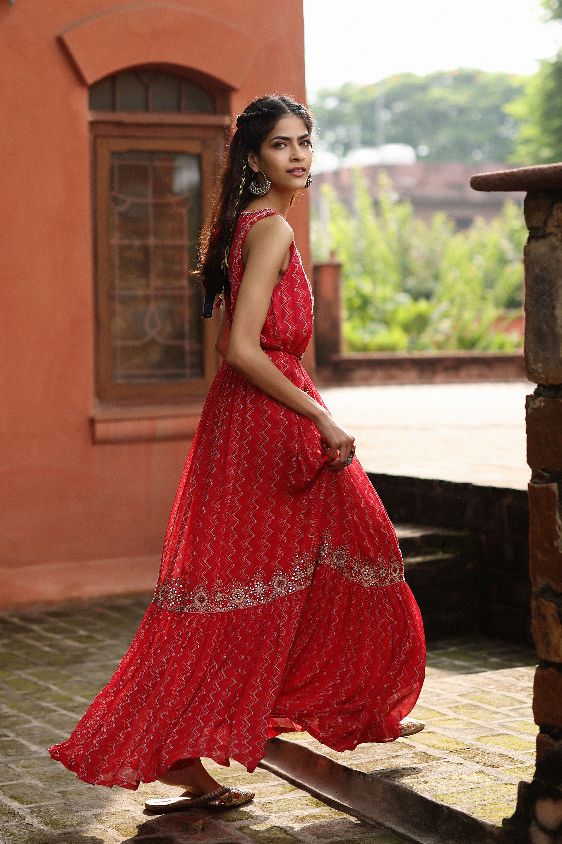 Gaal Gulaabi Maxi Dress, Red, image 6