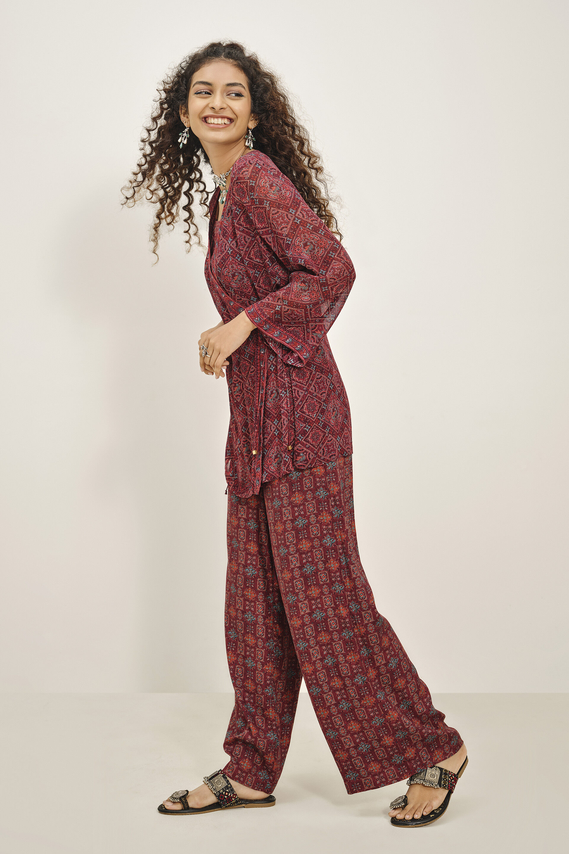 Burgundy Pyaar Co-ord Set, Burgundy, image 4