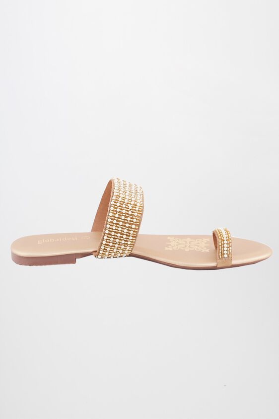 1 - Golden Embroidered Flats, image 1