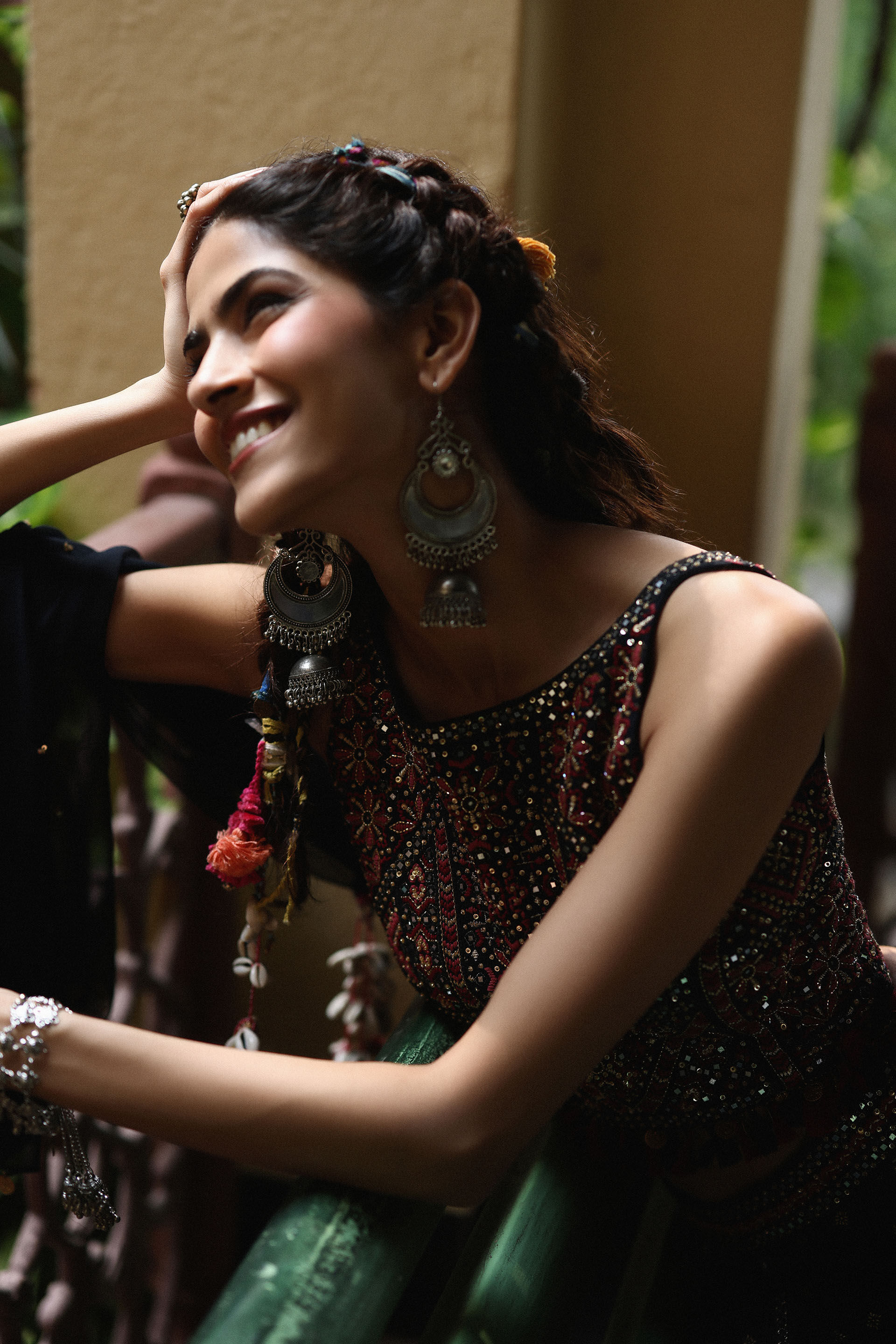 Shaam O Seher Skirt Set, Black, image 3