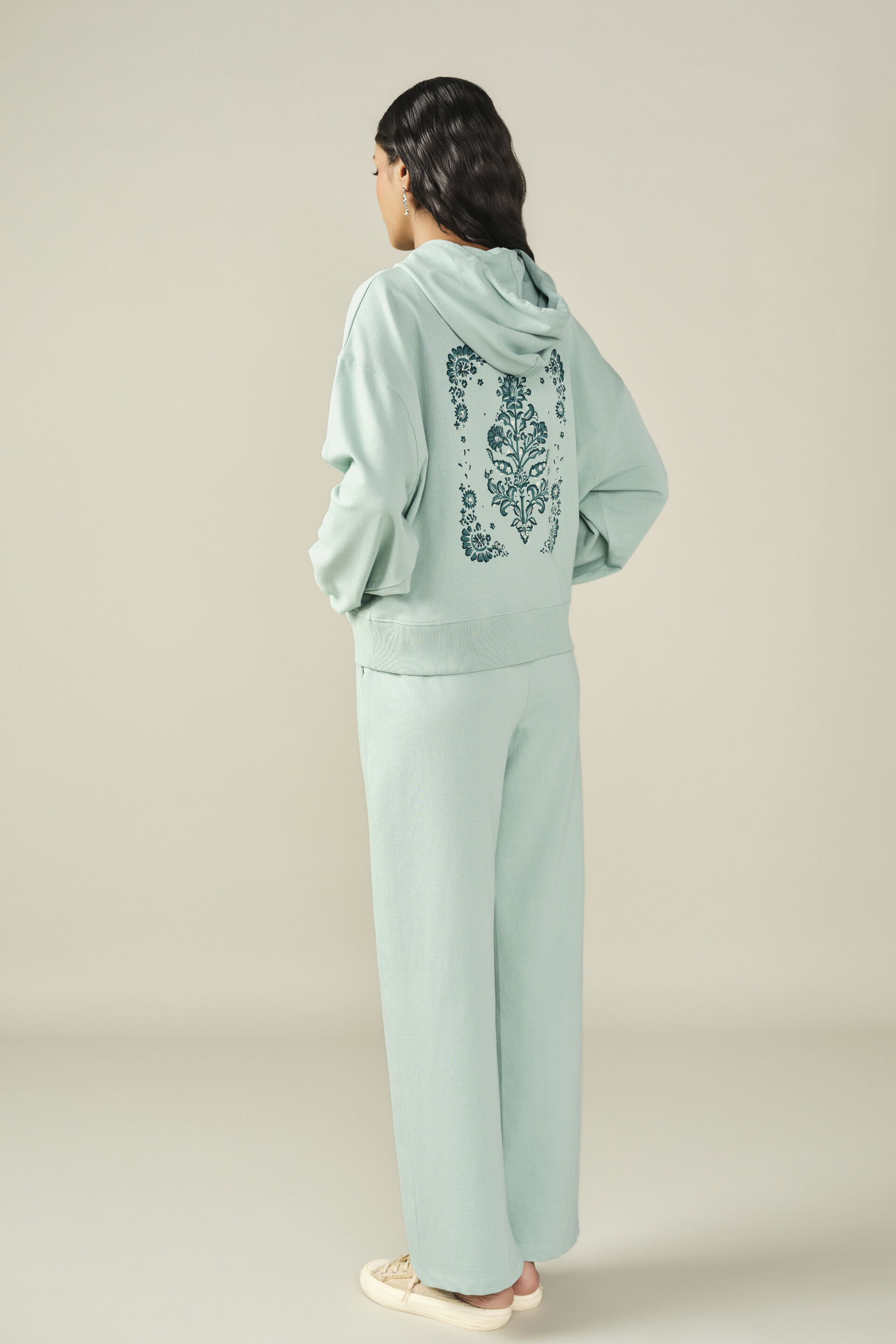 Solid Hoodie in Teal, Teal, image 6