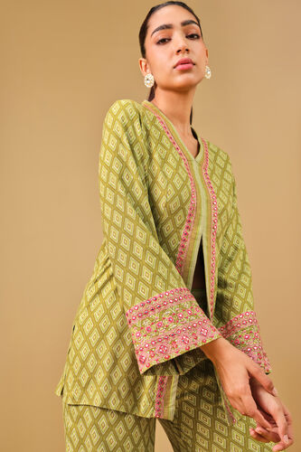 Embroidered Jacket Style Lime Co-ord, Lime, image 7