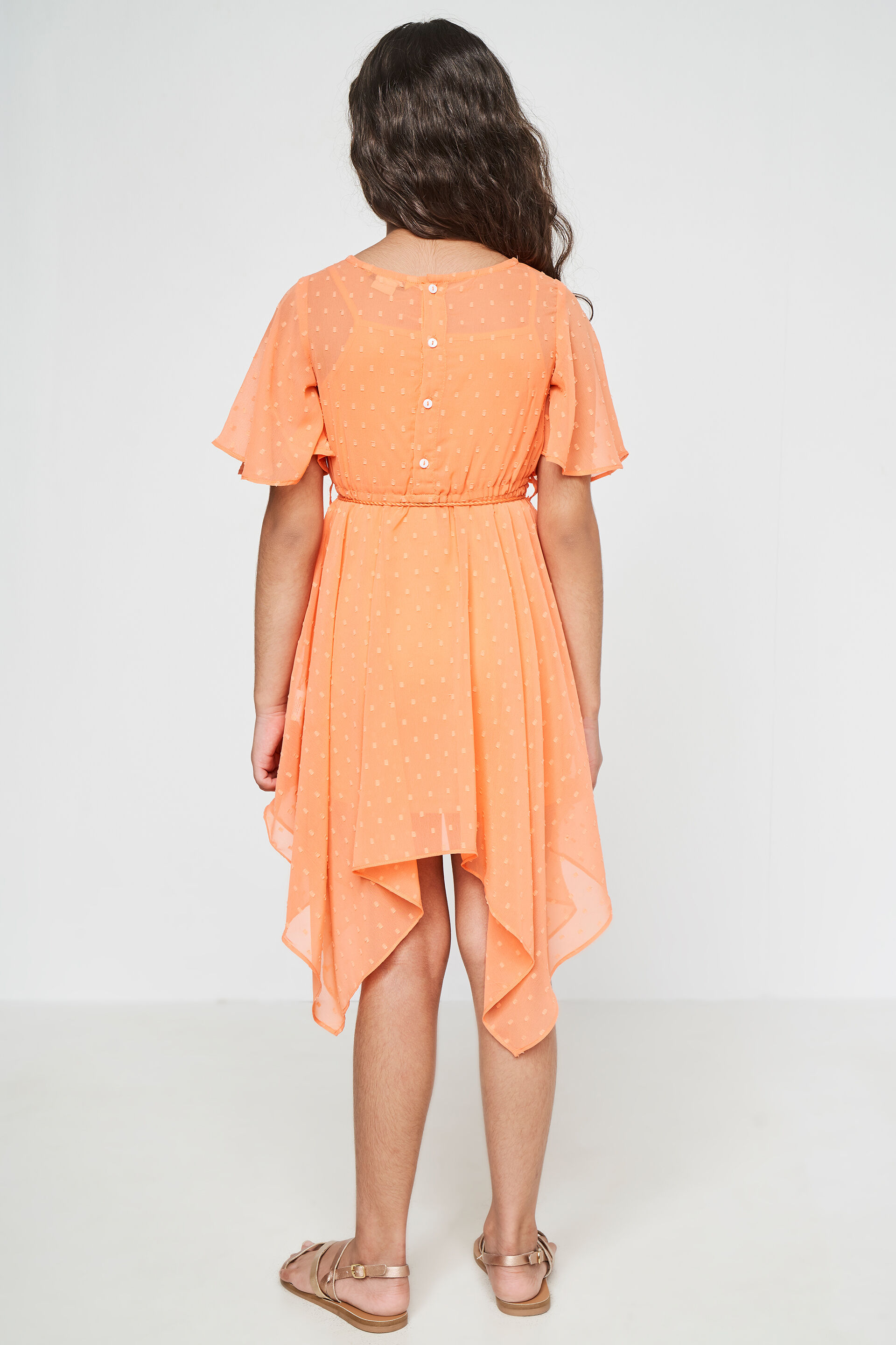 Coral high low clearance dress