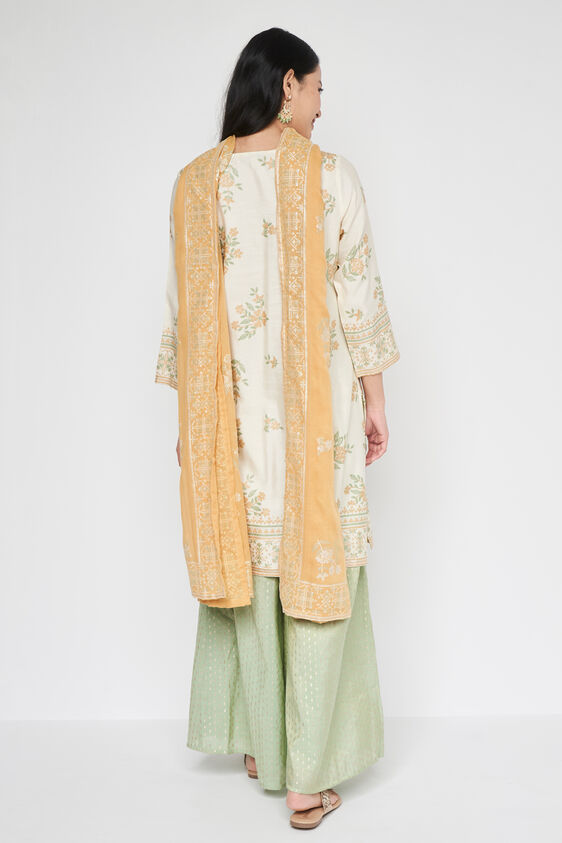 Off White Ethnic Motifs Straight Suit, Off White, image 6