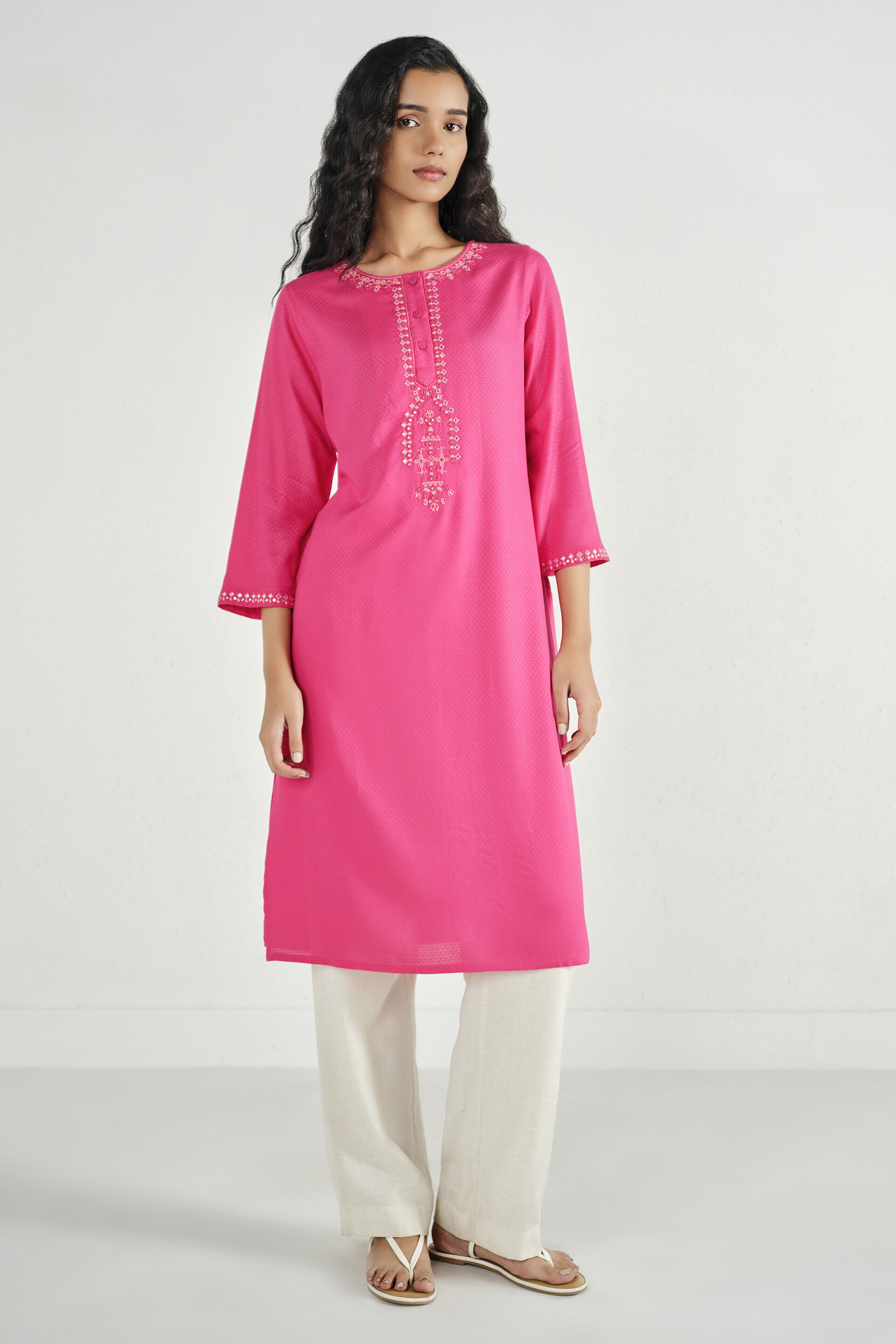 Ruhi Pink Kurta, Pink, image 6