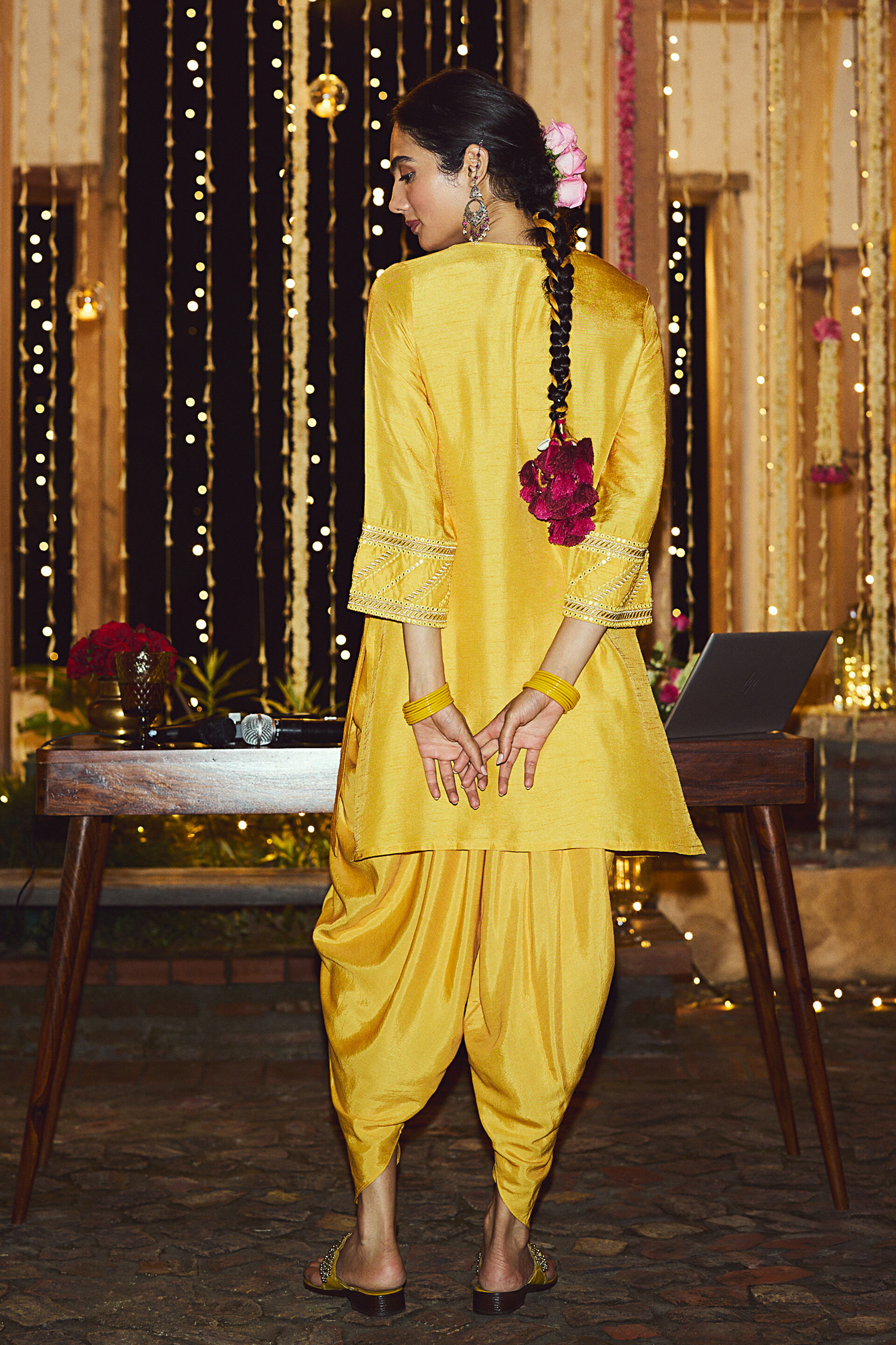 Parina Kurta Set, Mustard, image 3