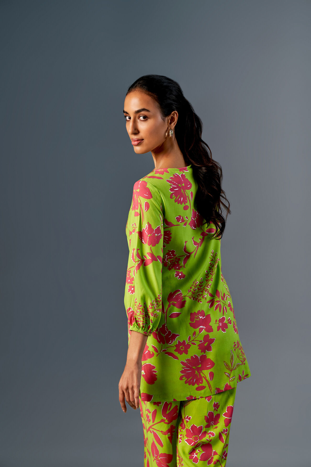 Flower Power Tunic, Lime, image 6