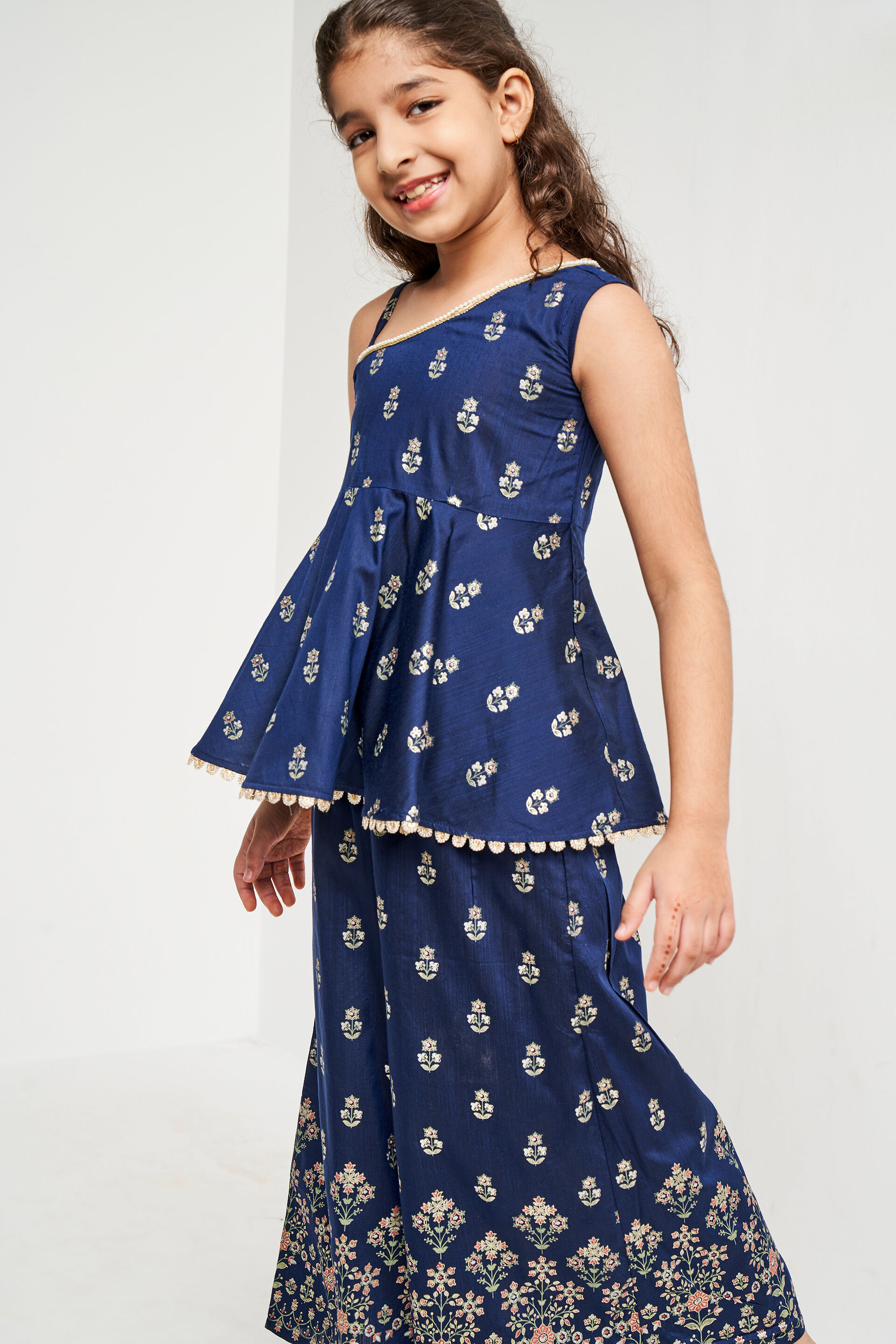 Indigo Khadi Flared Suit, Indigo, image 2