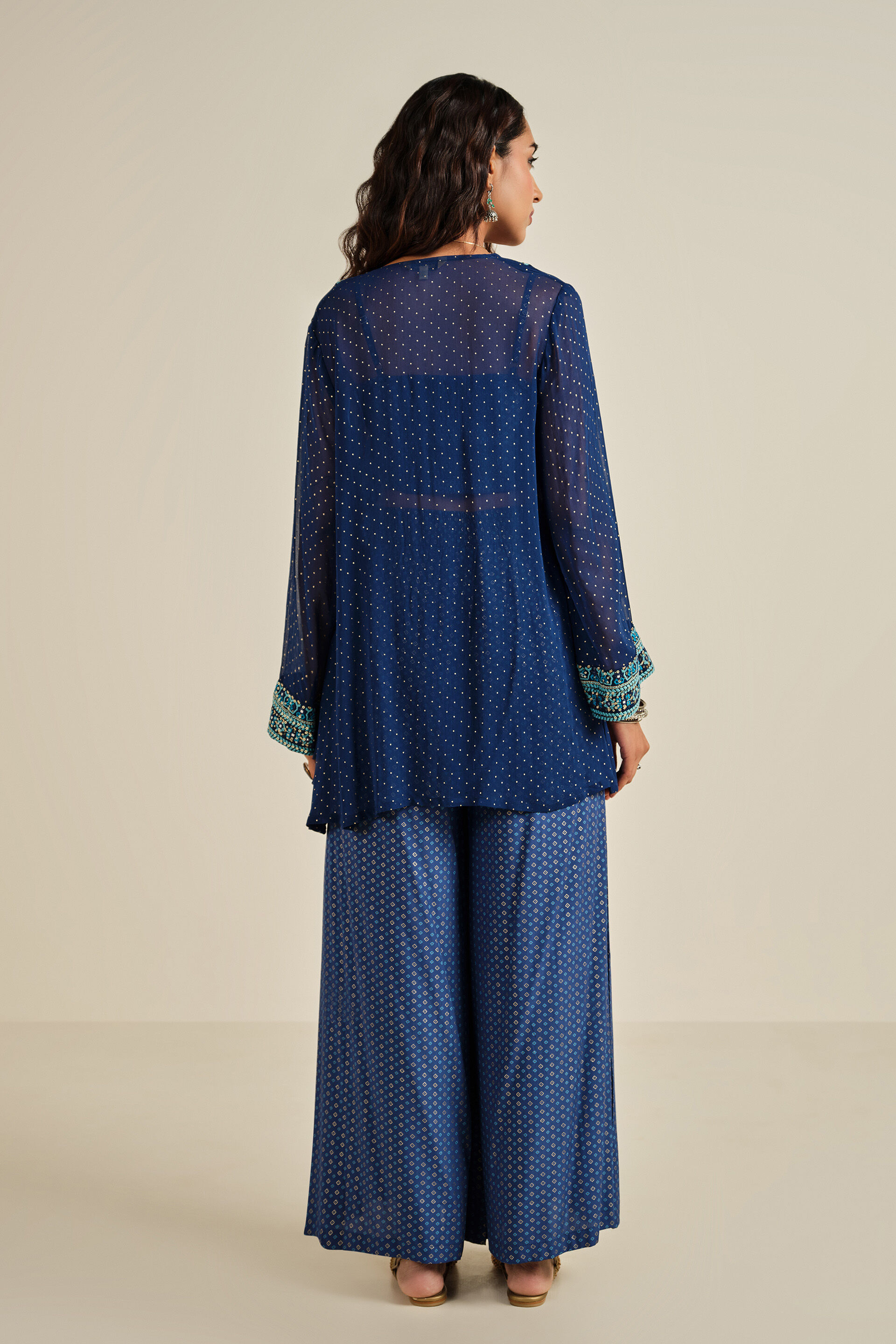 Aasmaani Ada Jacket Set, Blue, image 5