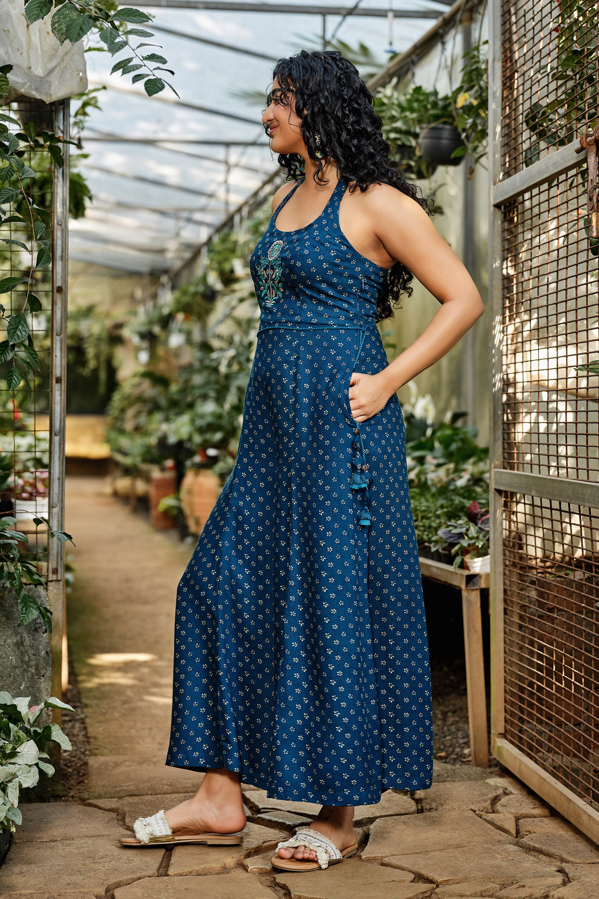Spruha Indigo Jumpsuit, Indigo, image 3