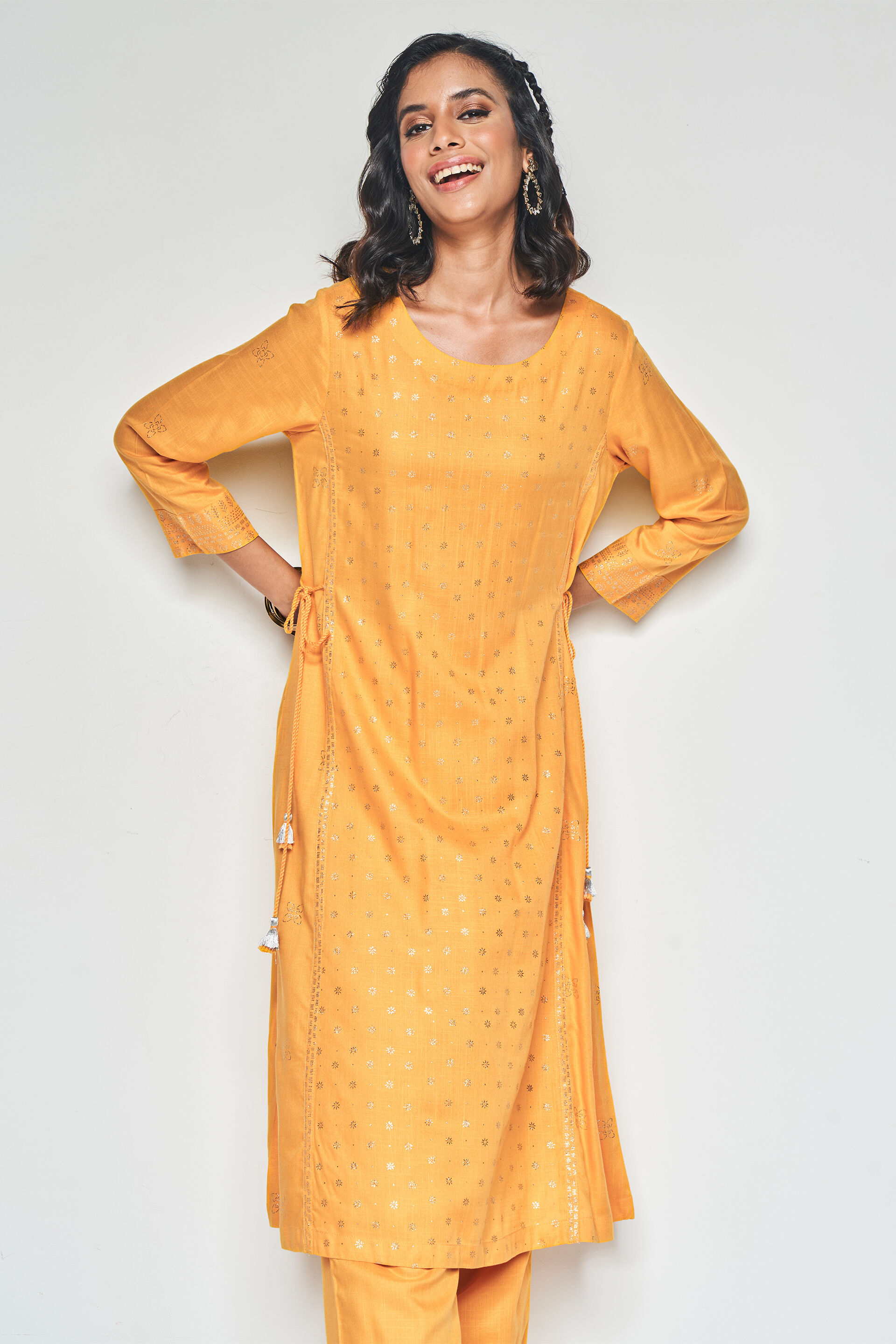 Sunshine Kurta Set, Mustard, image 4