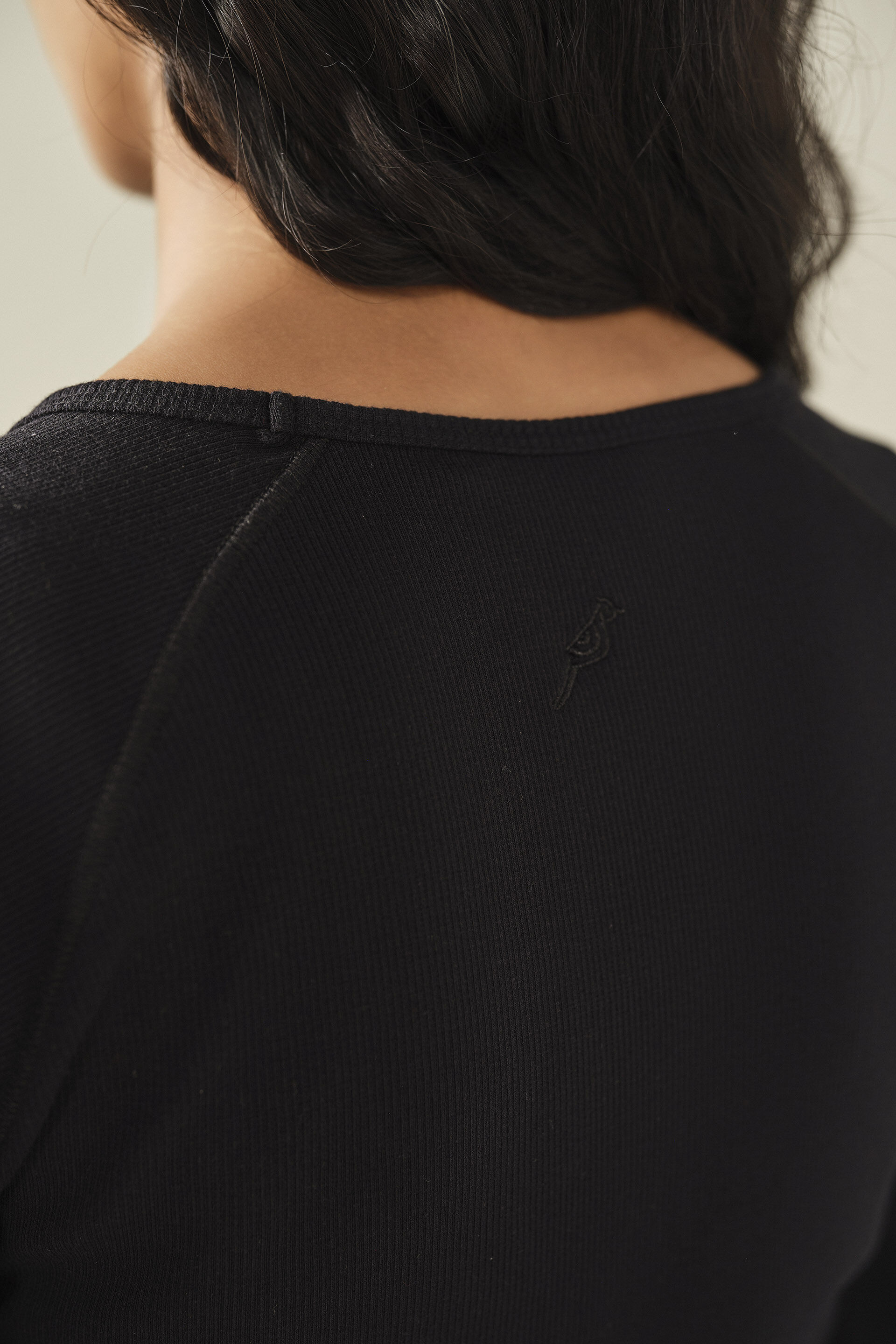 Solid Scoop Neck Top in Black, Black, image 4