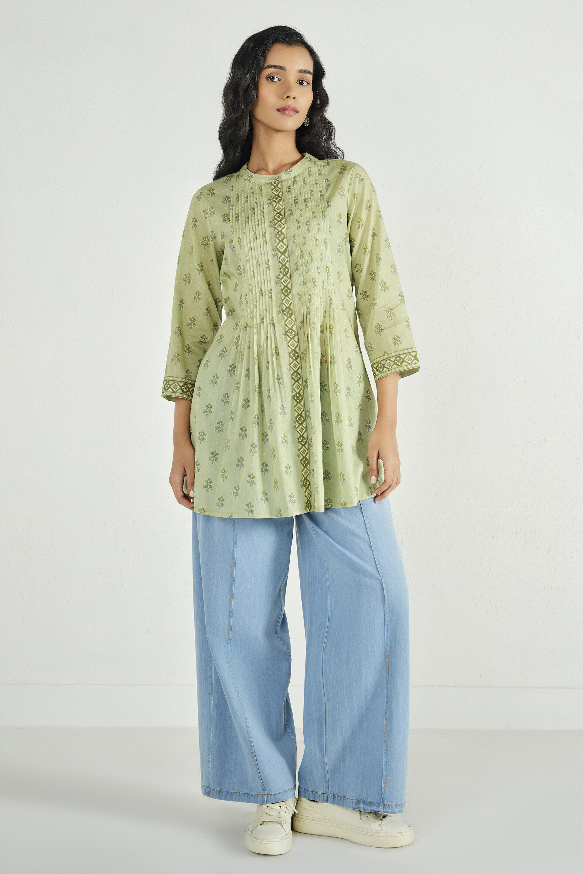 Spring Green Cotton Tunic, Green, image 6