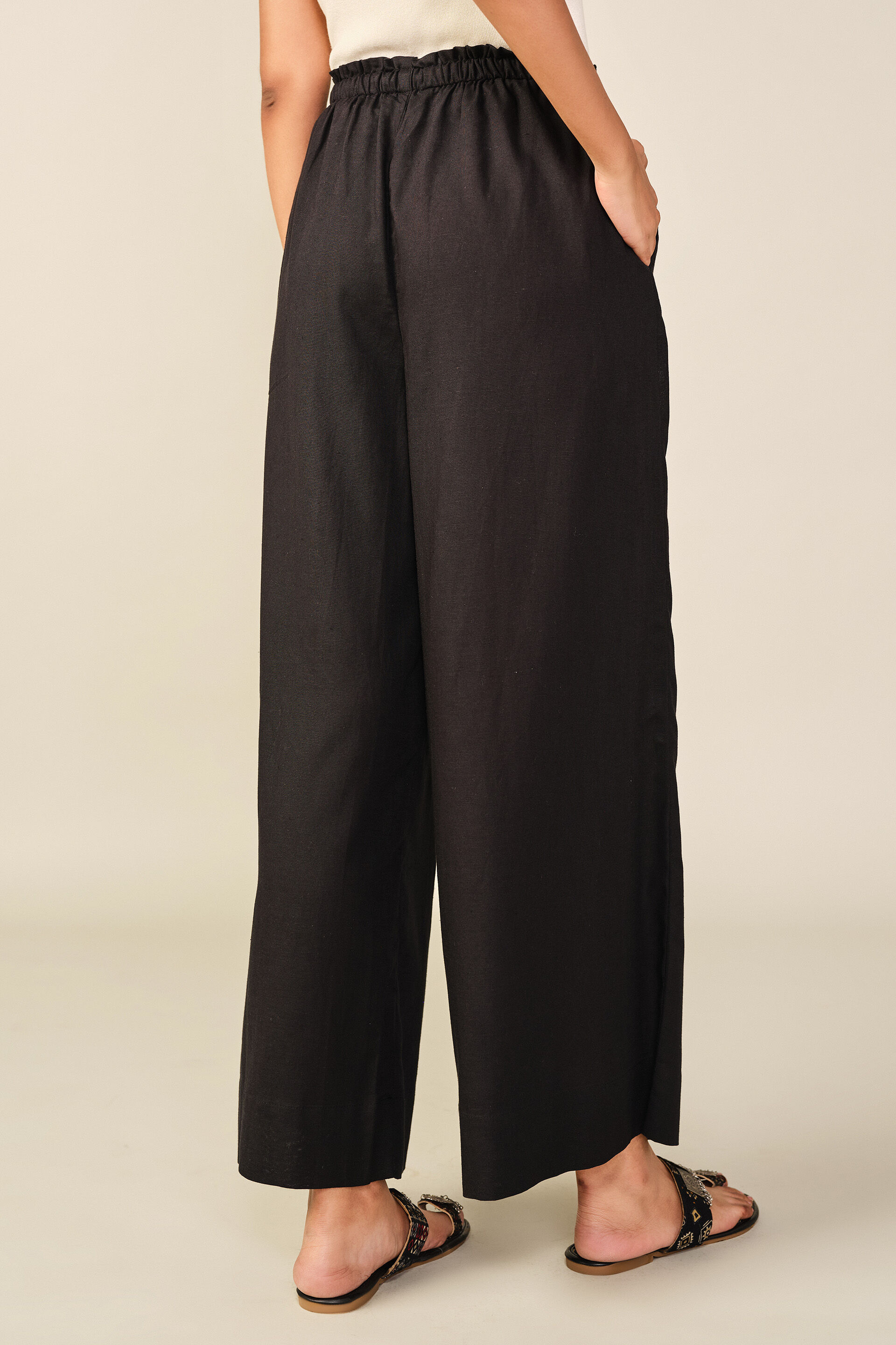 Flared Pants in Black, Black, image 4