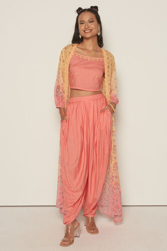 Cassata Dhoti Pant Set, Coral, image 1