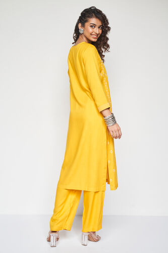 Panna embroidered kurta set, Yellow, image 11