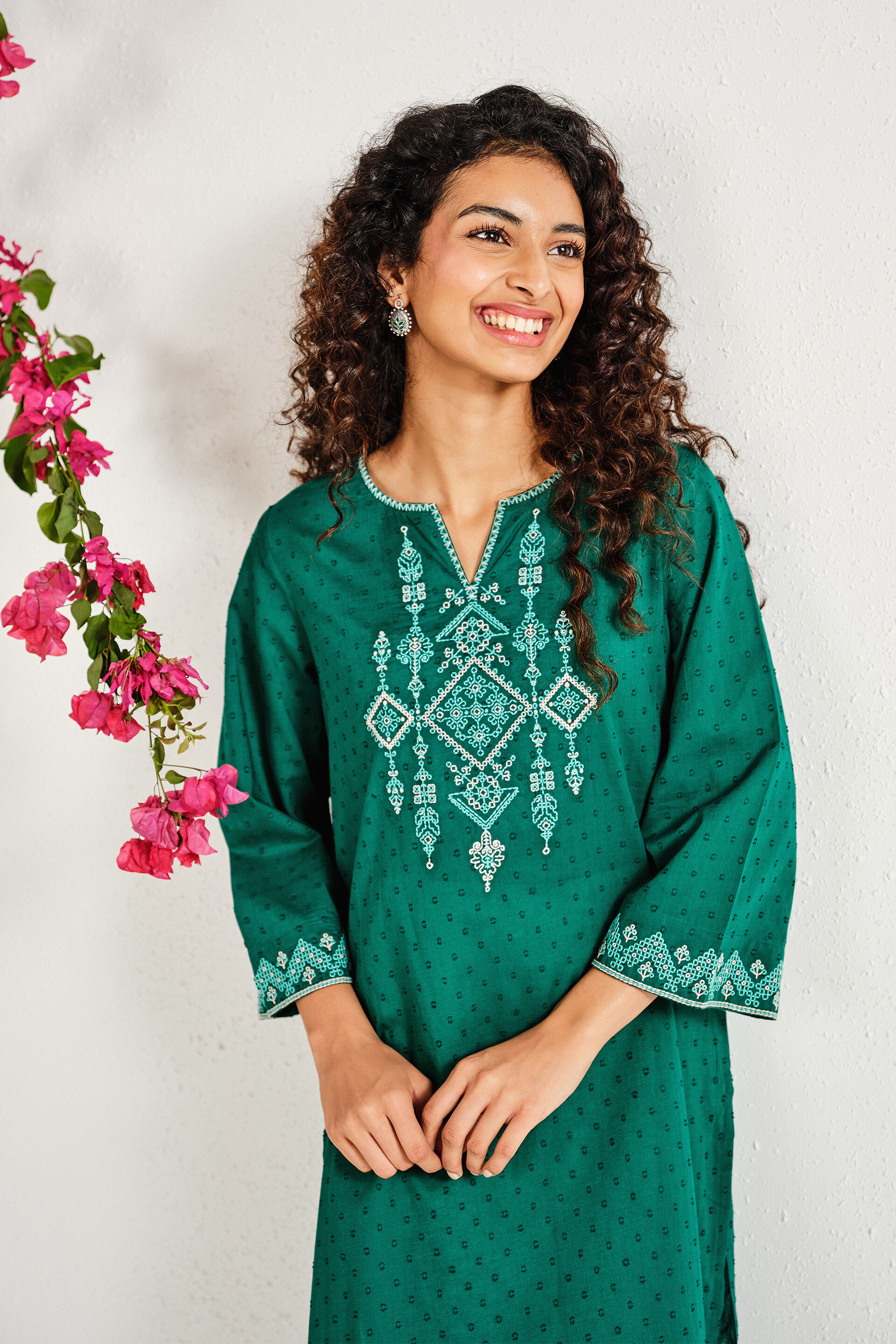Moksh Teal Cotton Kurta, Teal, image 4