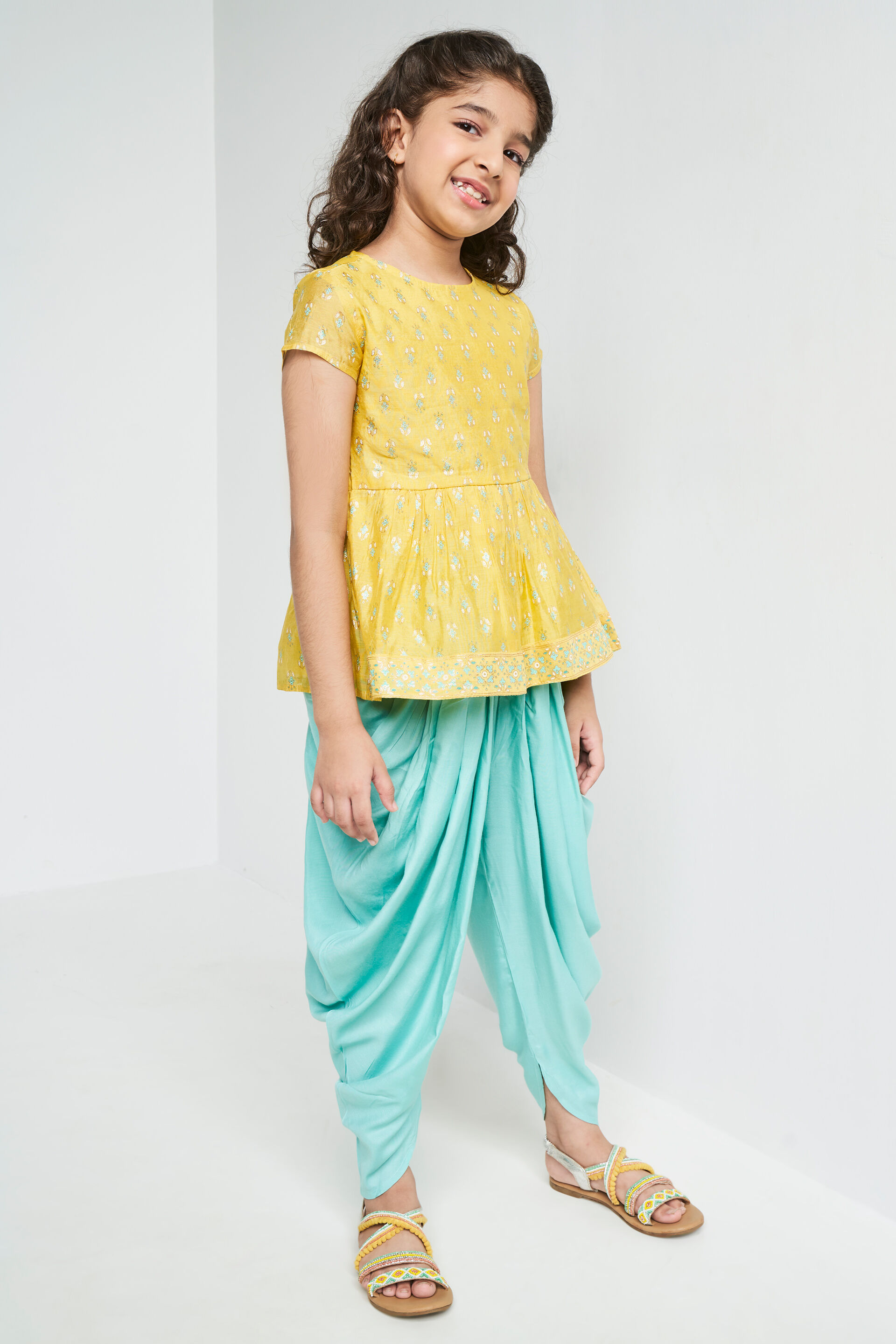 Yellow Khadi Curved Suit, Yellow, image 4