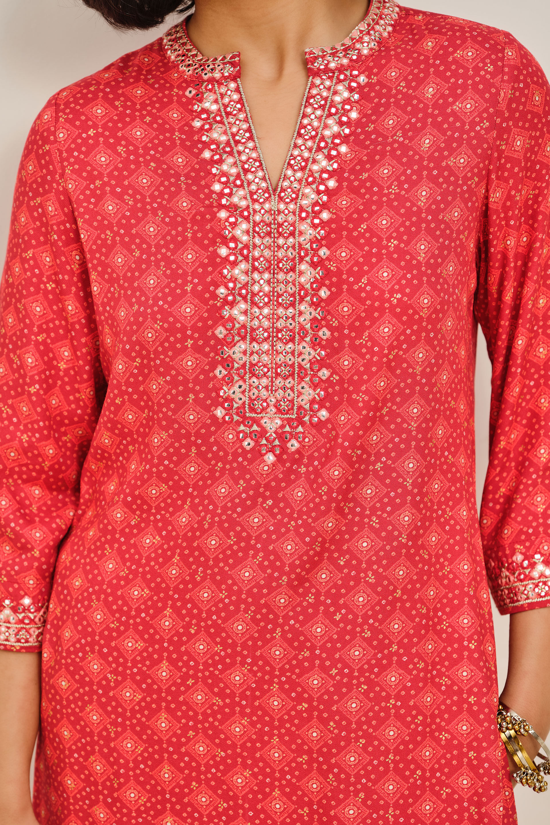 Gulaal Red Embroidered Kurta Set, Red, image 5