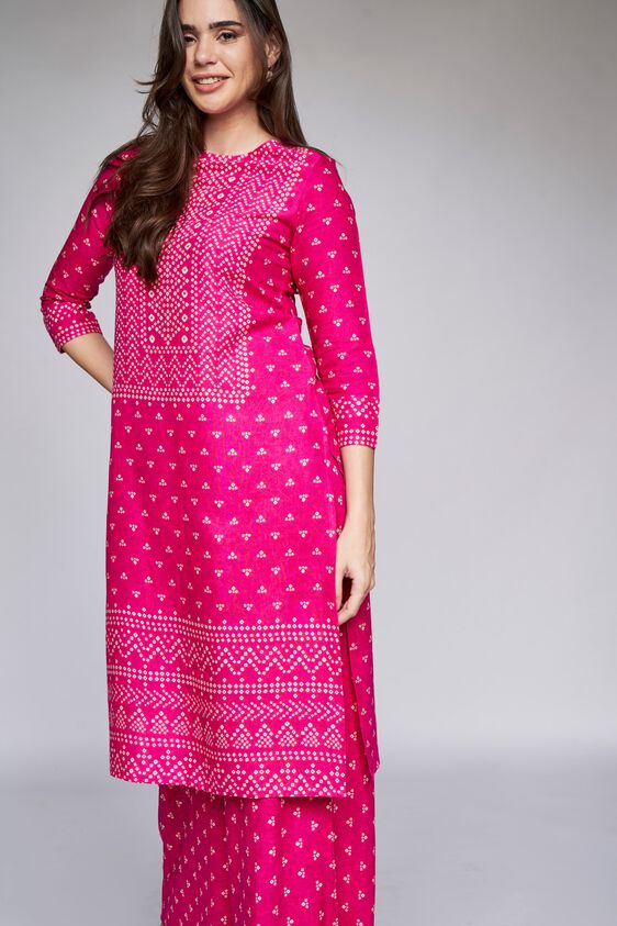 3 - Dark Pink Ethnic Motifs Kurta, image 4
