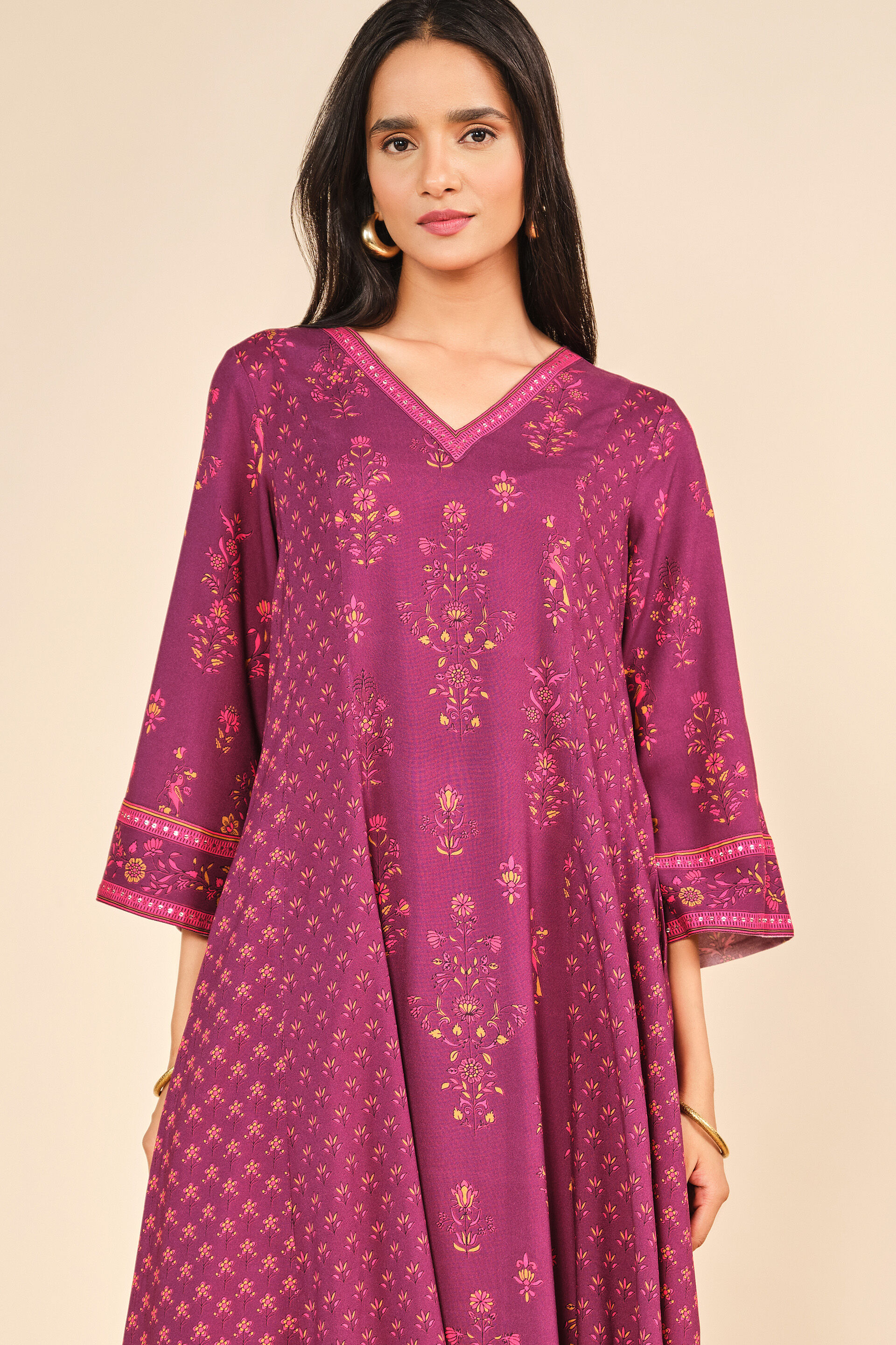 Aashiqana Kurta Set, Wine, image 4