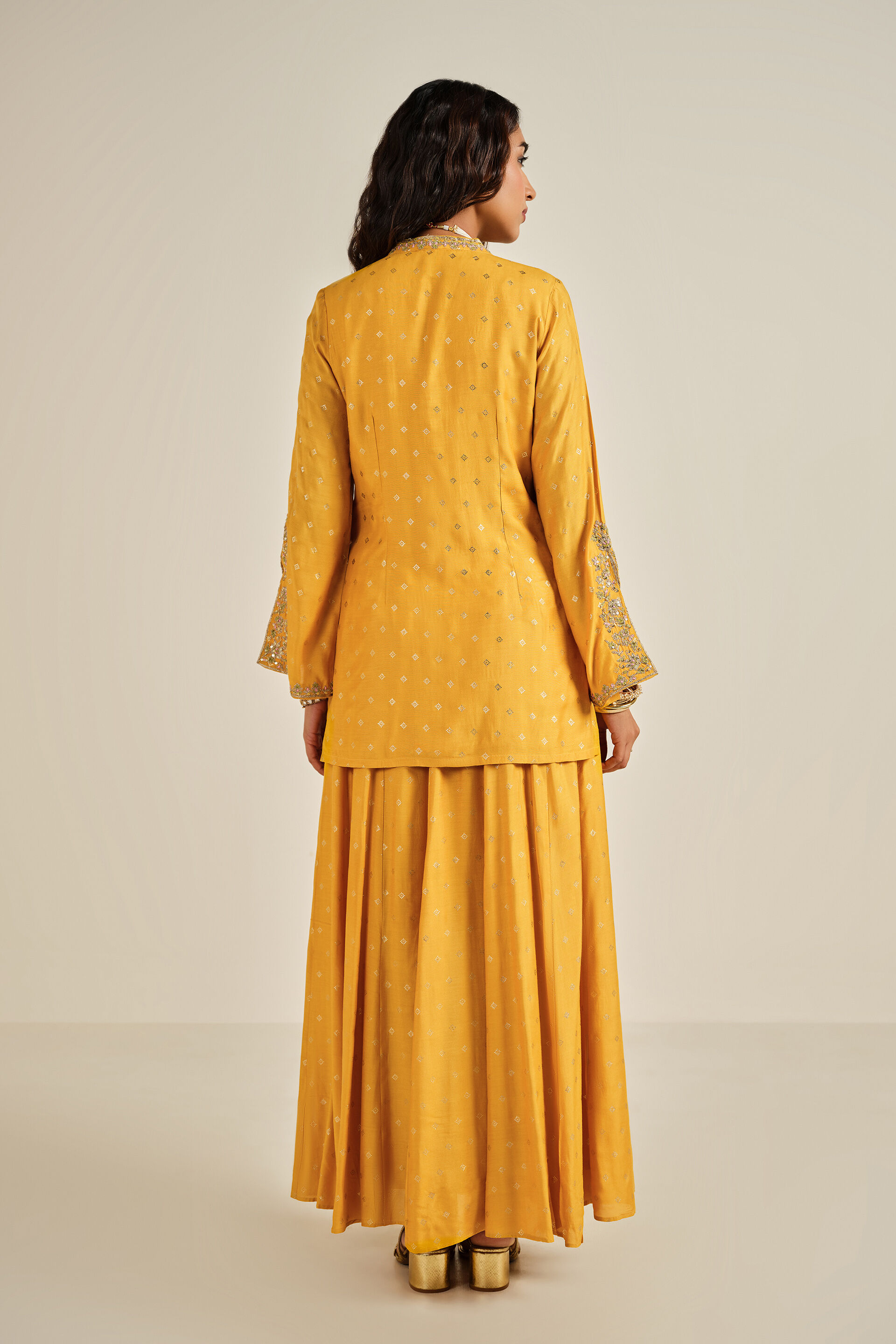 Sunehri Festive Skirt Set, Mustard, image 4