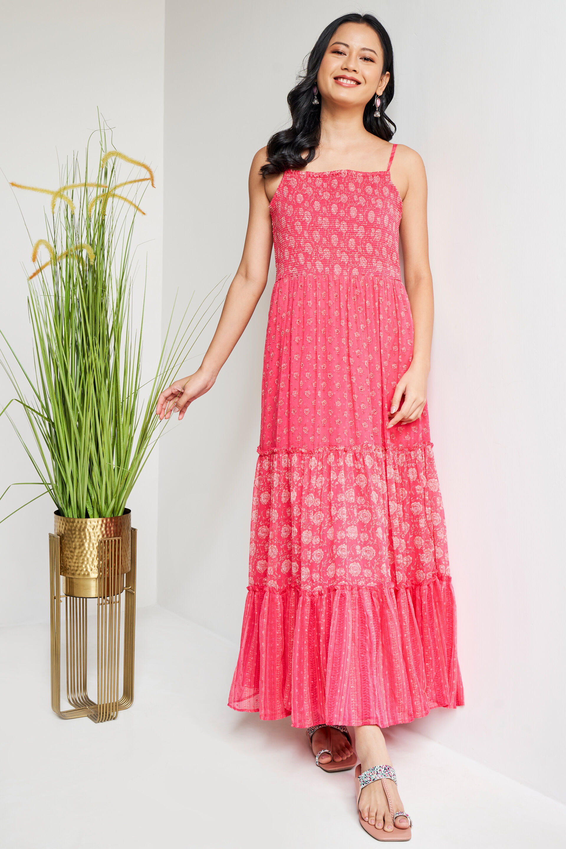Global desi deals pink maxi dress