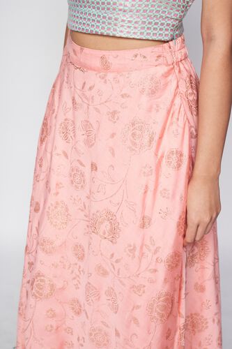 5 - Pink Ethnic Motifs Flared Skirt, image 5
