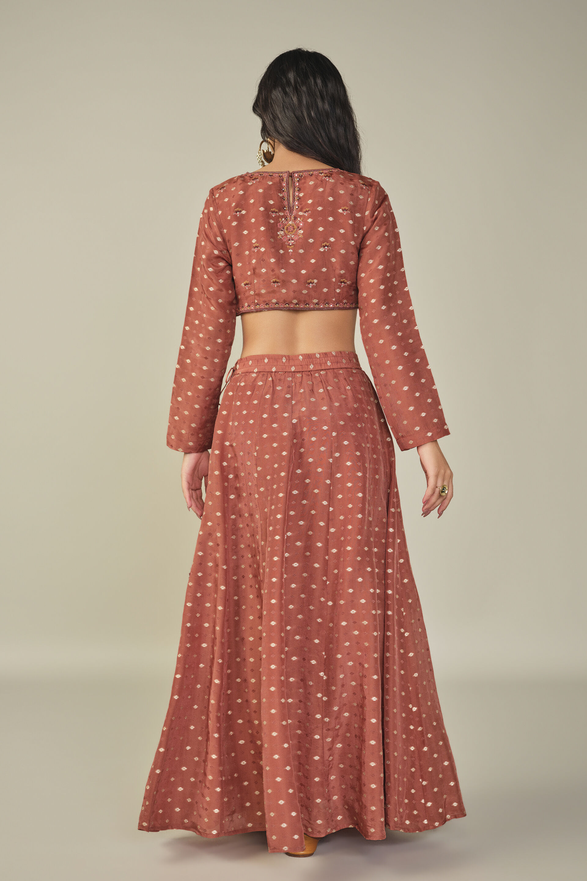 Embroidered Pant Set in Rust, Rust, image 6