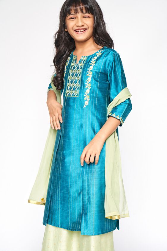 4 - Peacock Embroidered Straight Suit, image 4