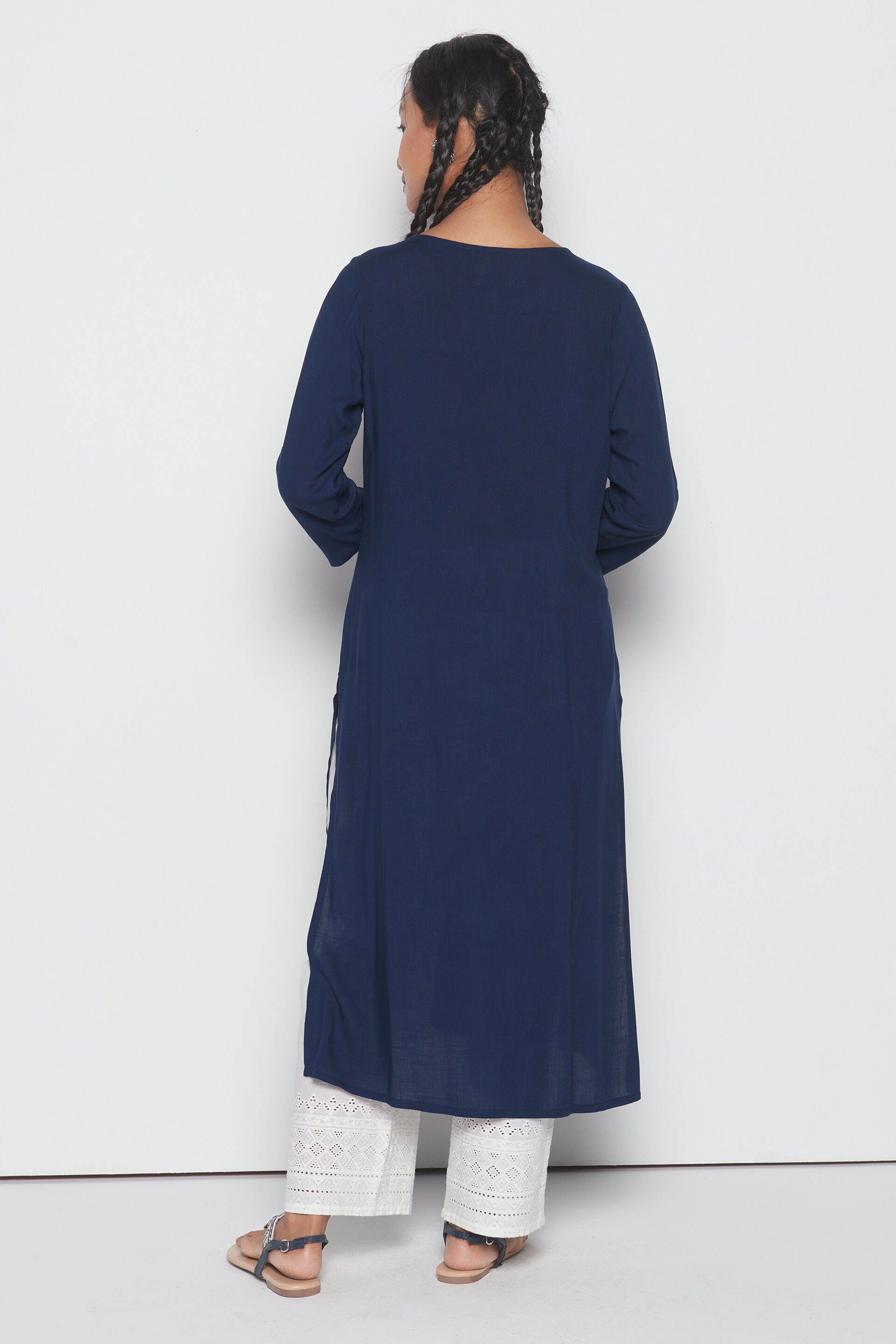 Night Sky Straight Kurta, Indigo, image 5