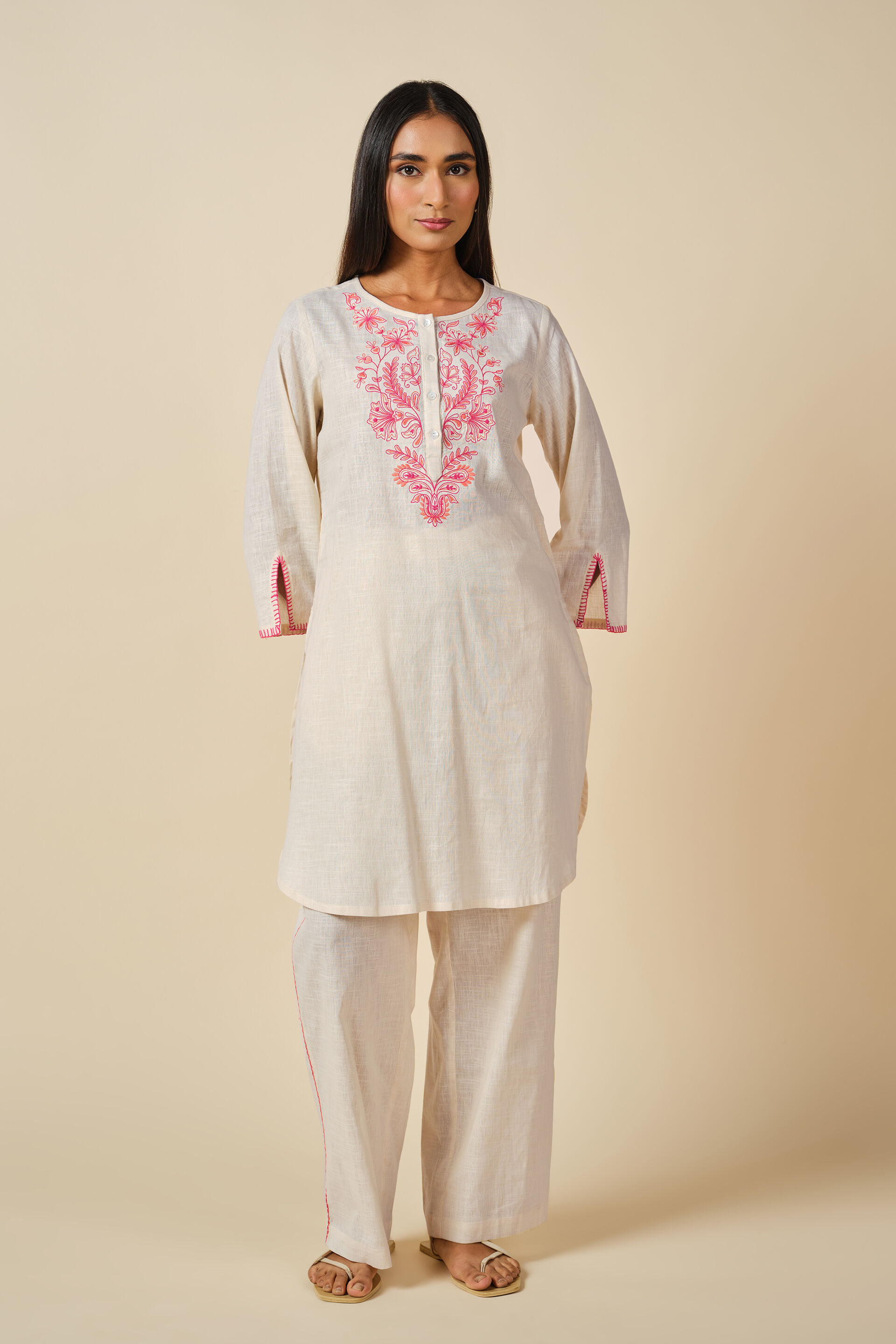 Flower Noor Co-ord, Cream, image 2