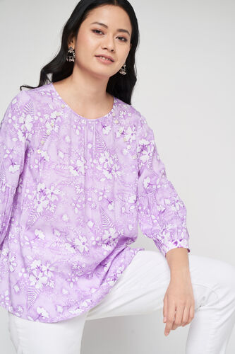 Lilac FLORAL Straight Top, Lilac, image 7