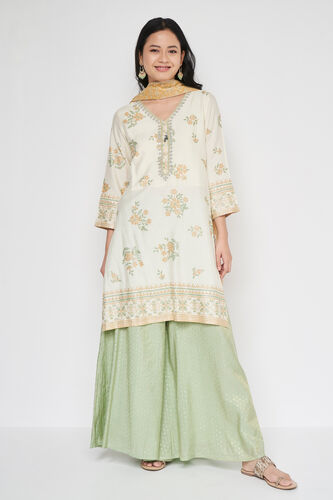 Off White Ethnic Motifs Straight Suit, Off White, image 7