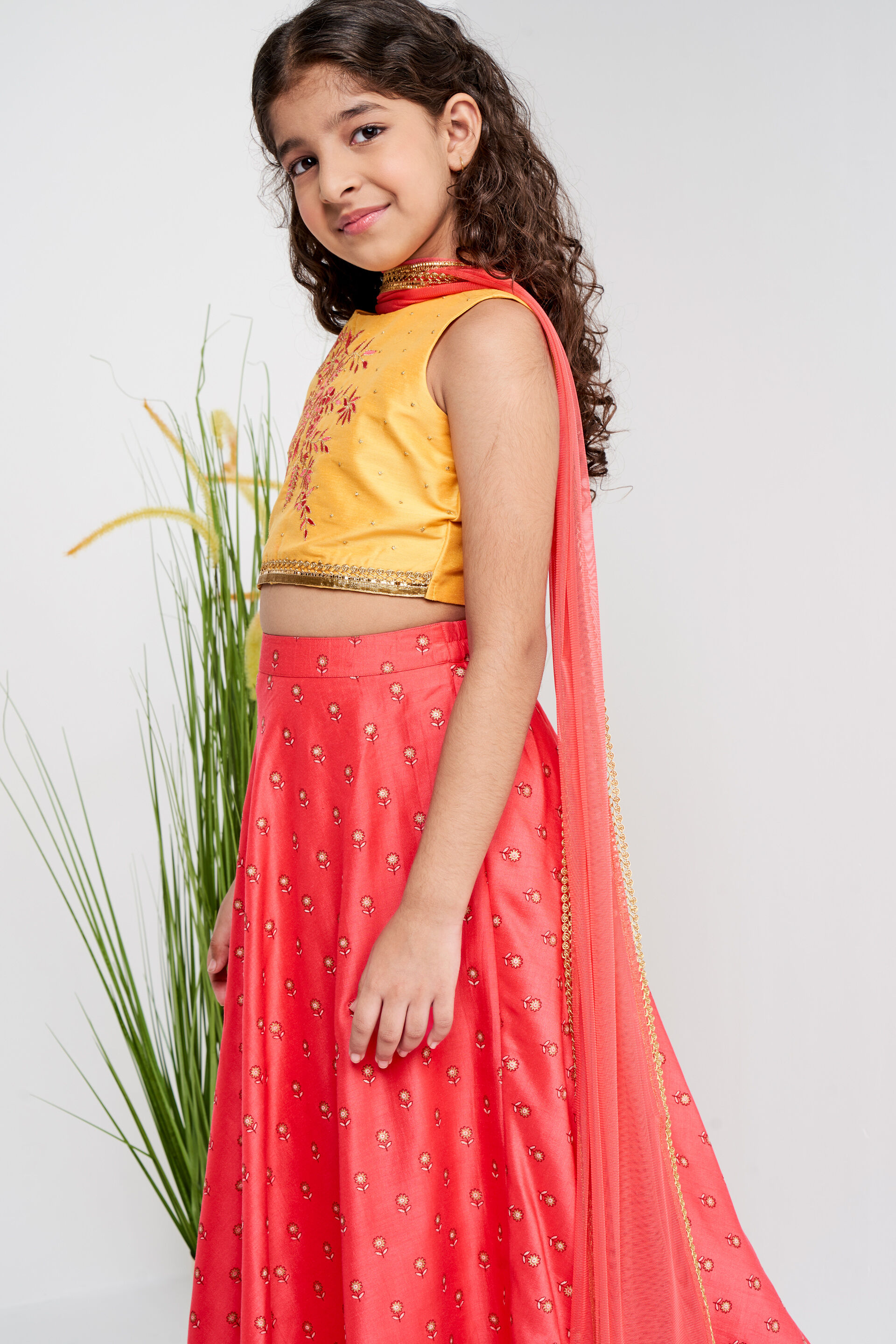 Mustard Floral Flared Suit, Mustard, image 4