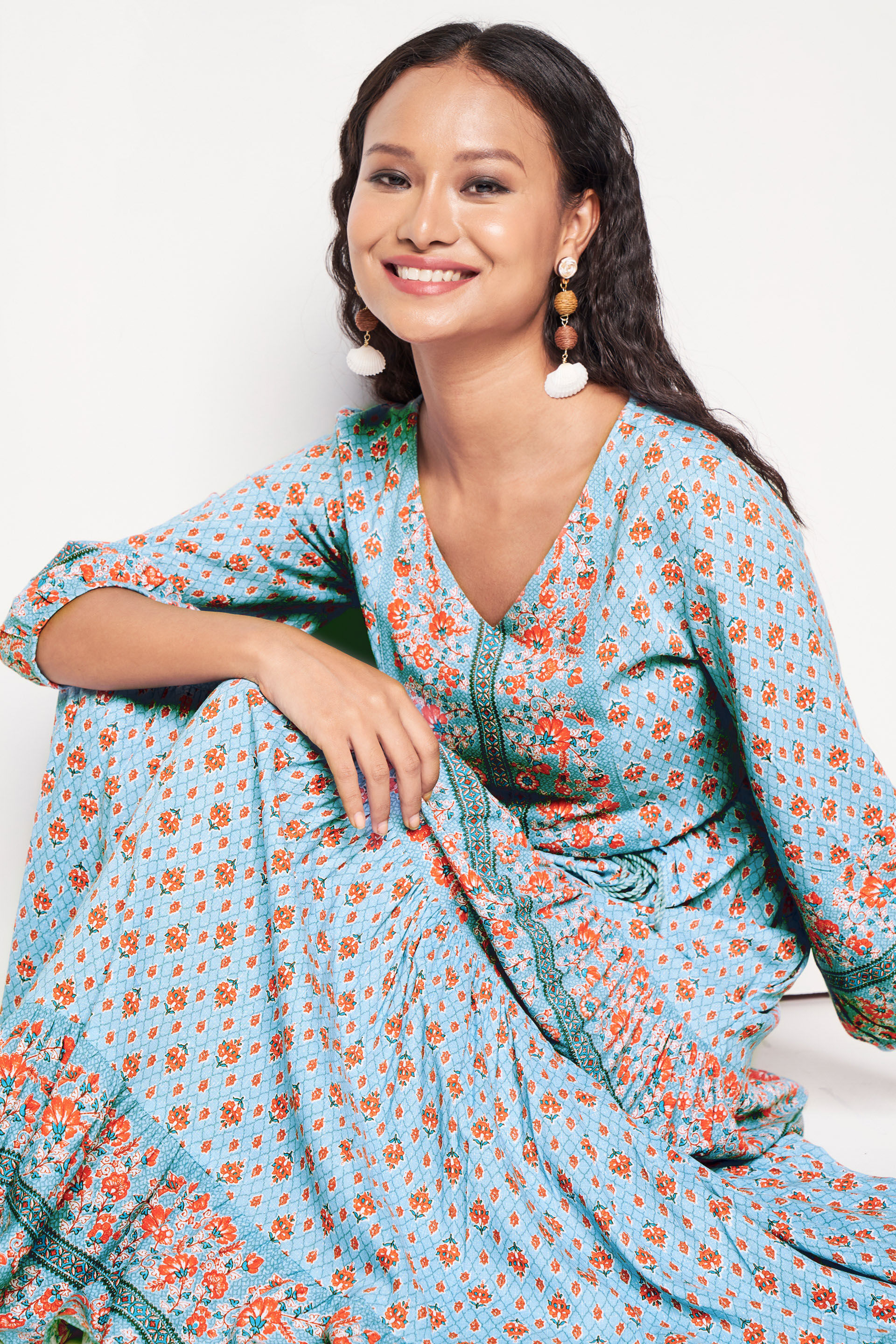 Global desi top black maxi dress