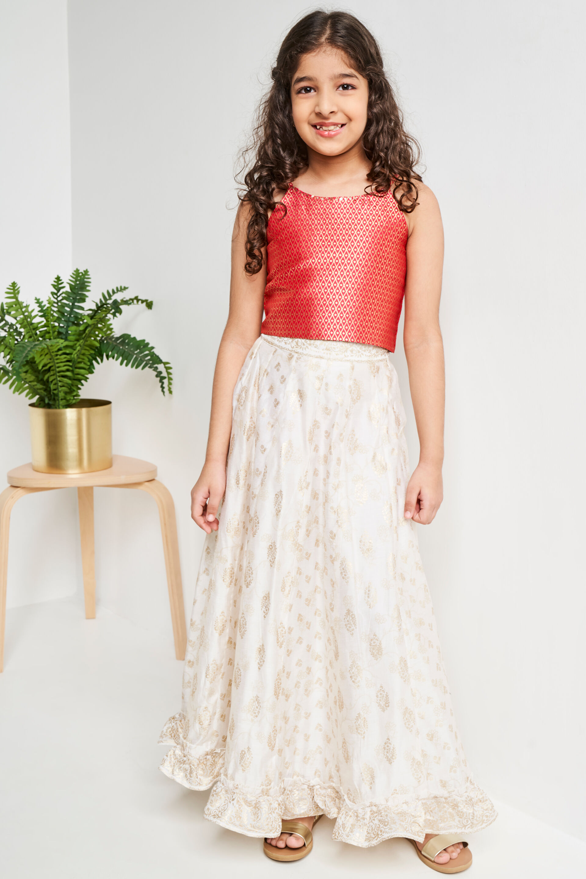 Off White Floral Flared Skirt, Off White, image 2