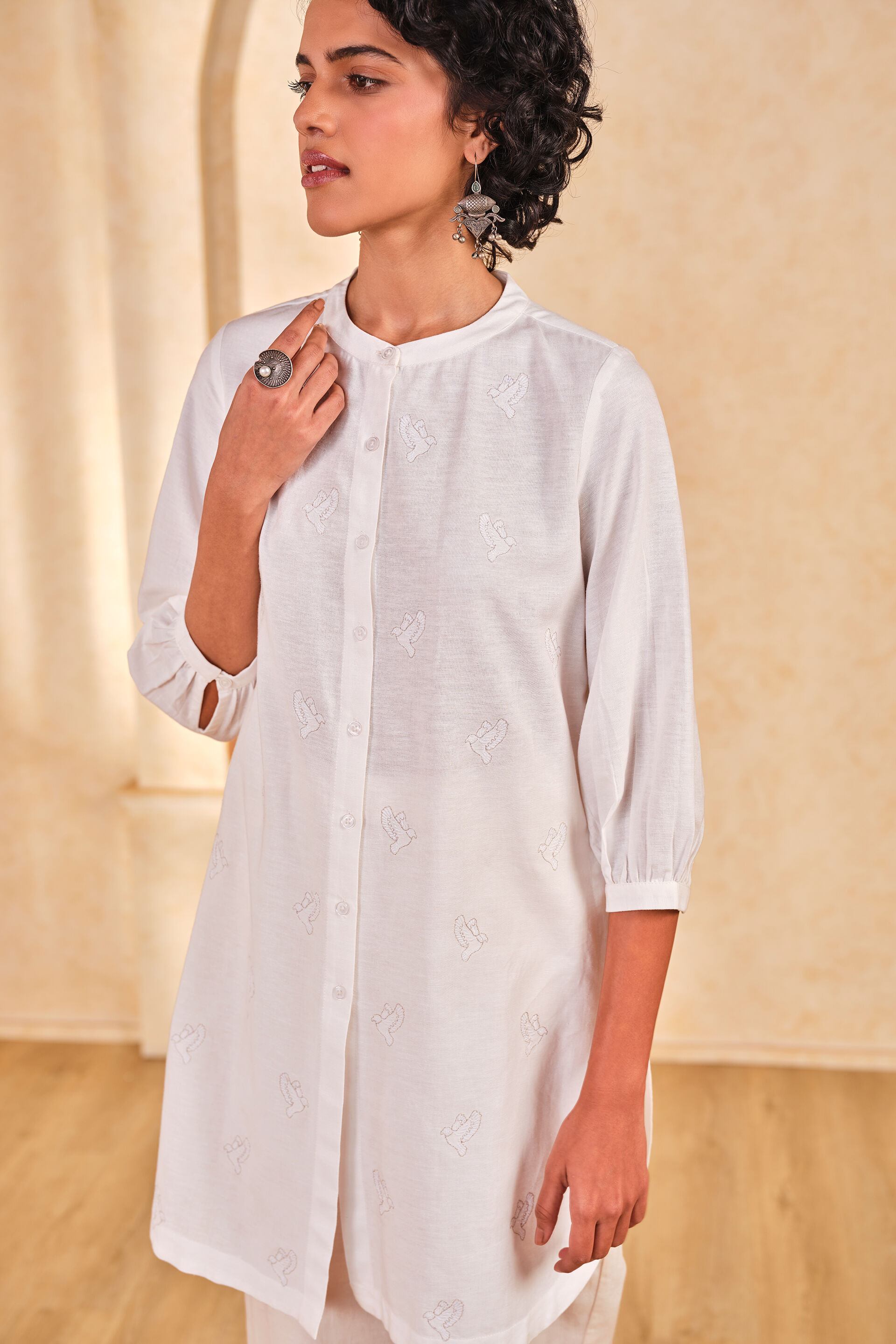 Natural Solid White Tunic, White, image 5
