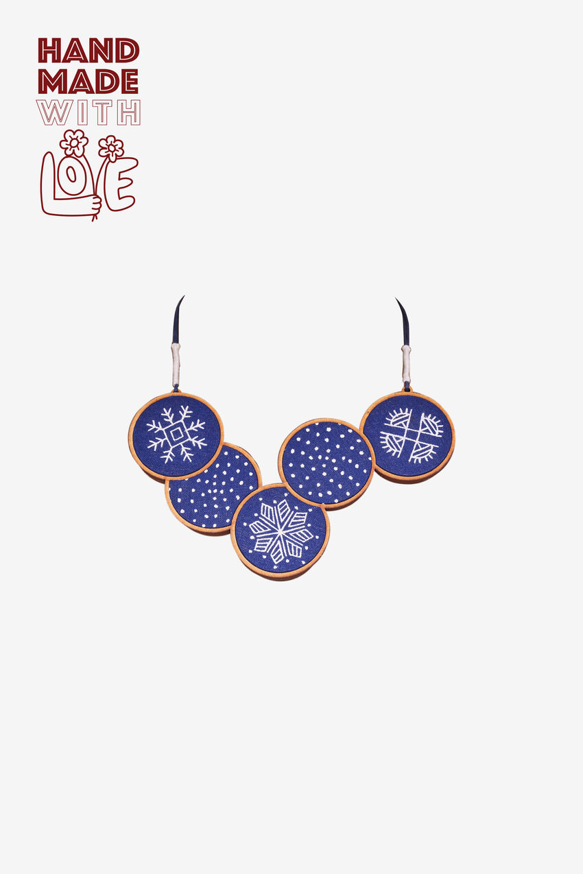 Indigo Loops Fabric Necklace