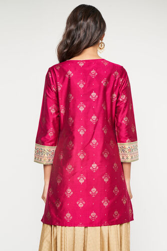 Magenta Foil Print Straight Slip-On Tunic, Magenta, image 7