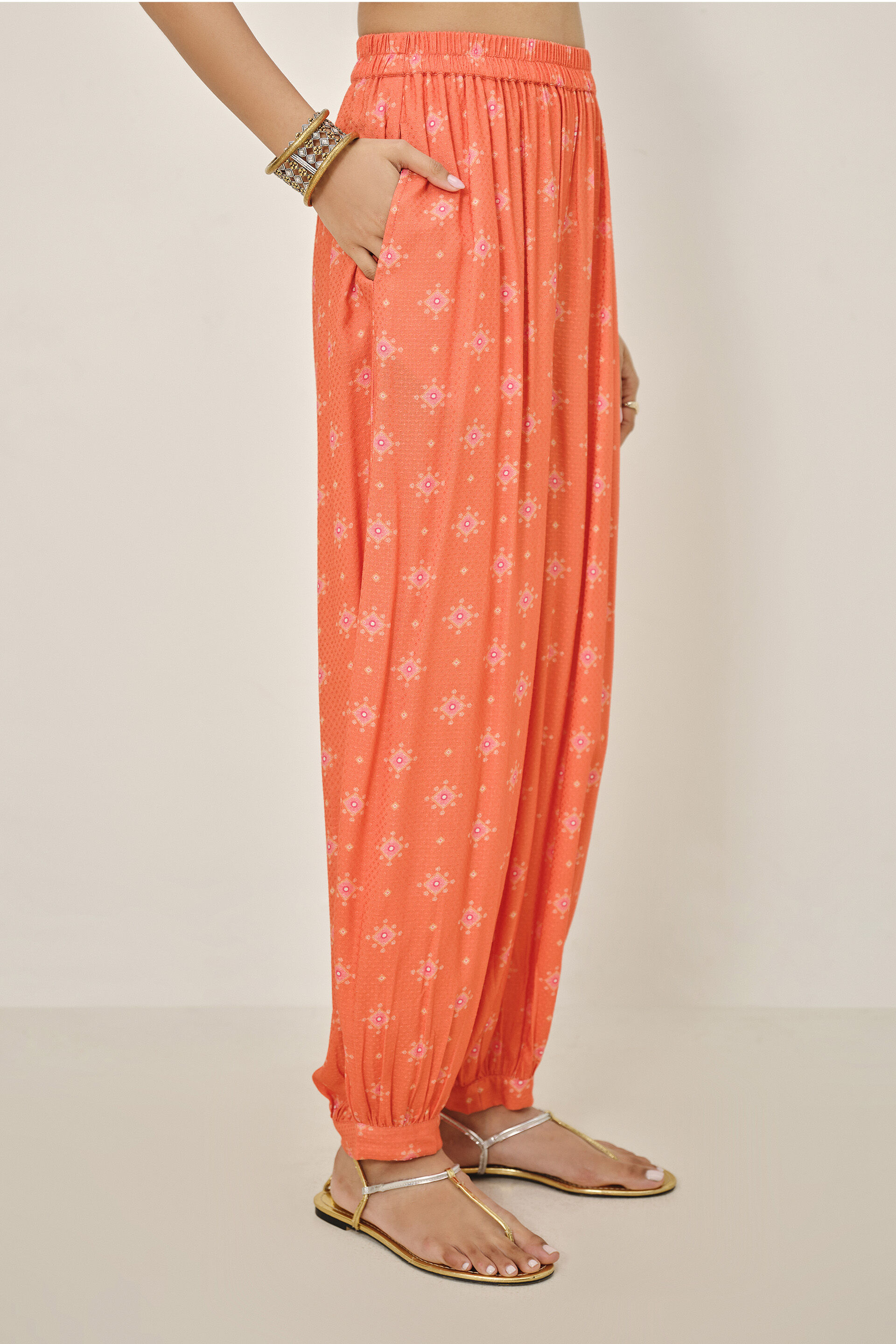 Saffron Sair Harem Pants, Orange, image 5