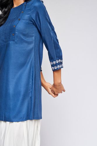 5 - Indigo Solid Straight Tunic, image 5