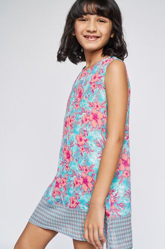 3 - Aqua Floral Straight Dress, image 3
