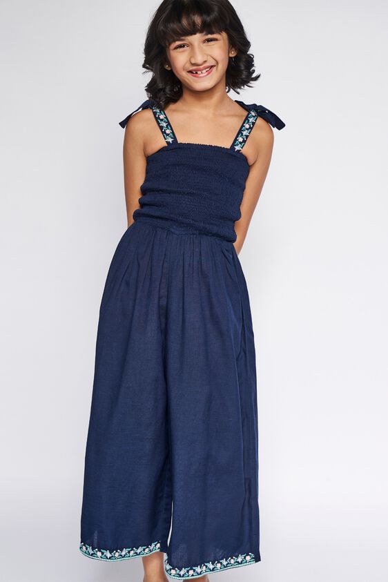 3 - Indigo Embroidered Solid Jump Suit, image 3