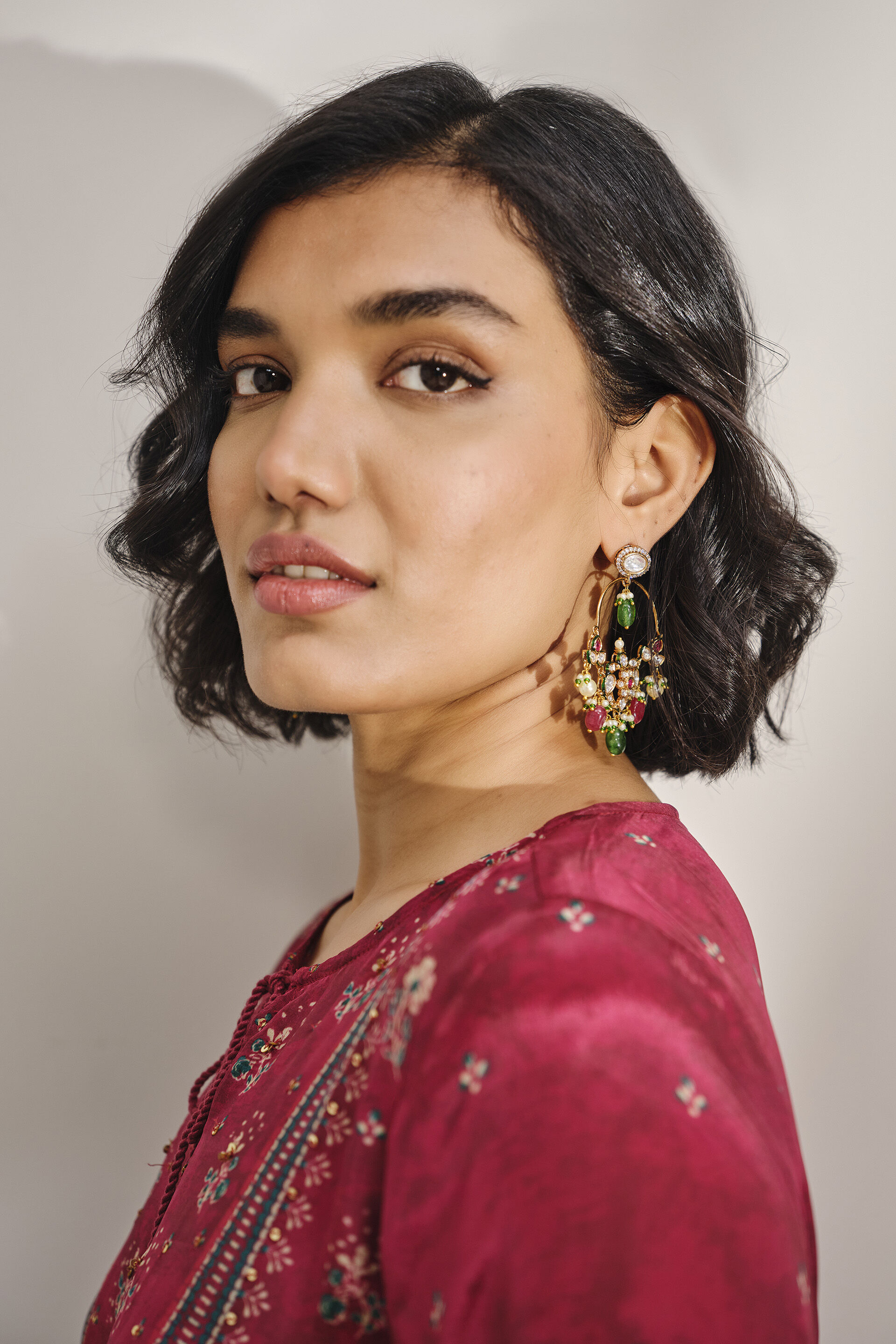 Wine Mauj Kurta Set, Wine, image 5