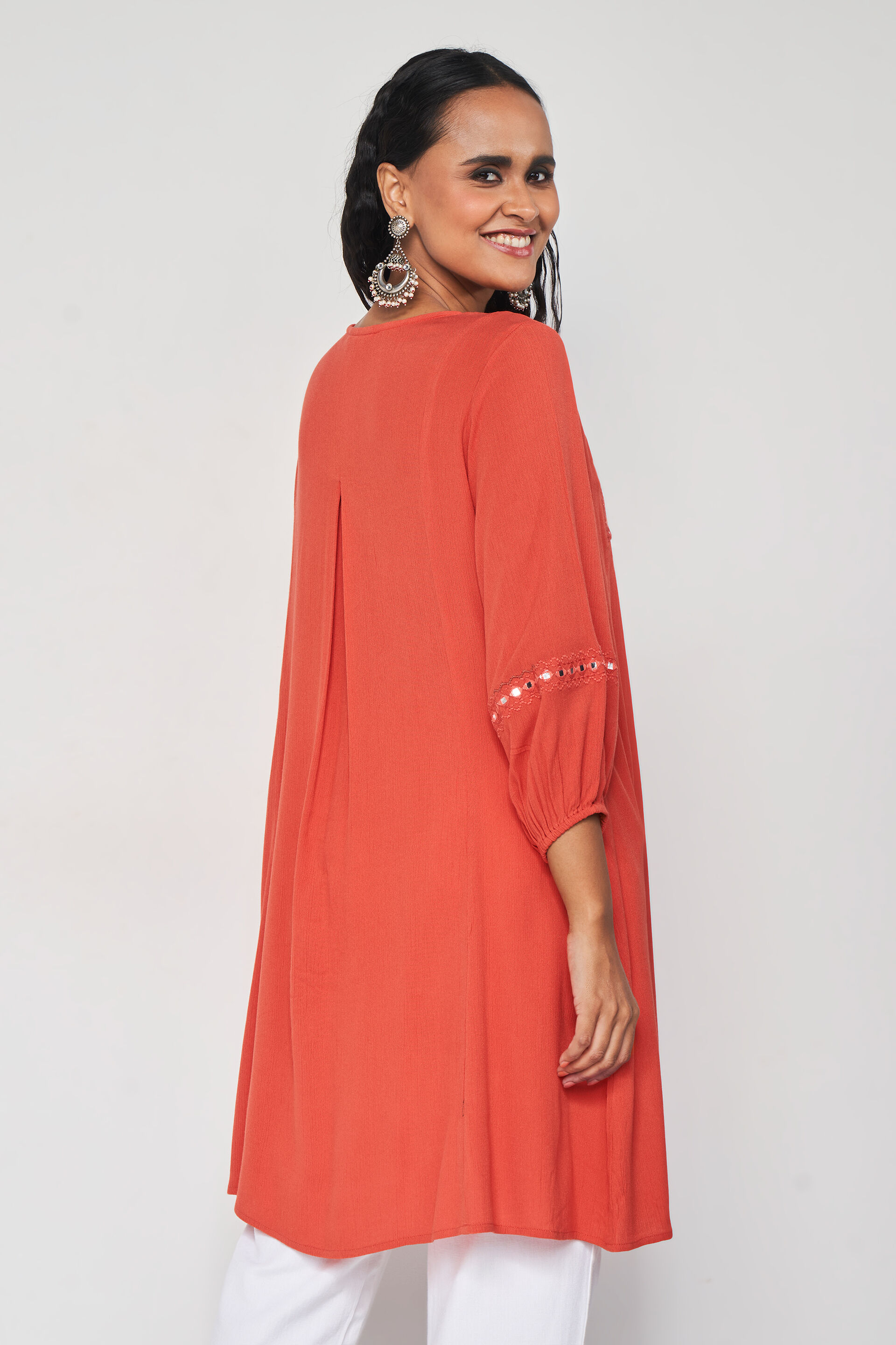 global desi orange tunic
